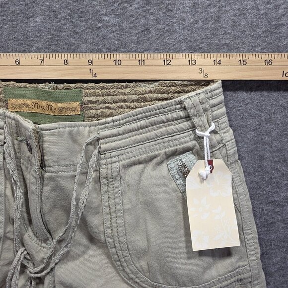 Miss Me Pants Womens Small Green Cargo Capri Embroidered Horse Western Boho - Picture 9 of 12